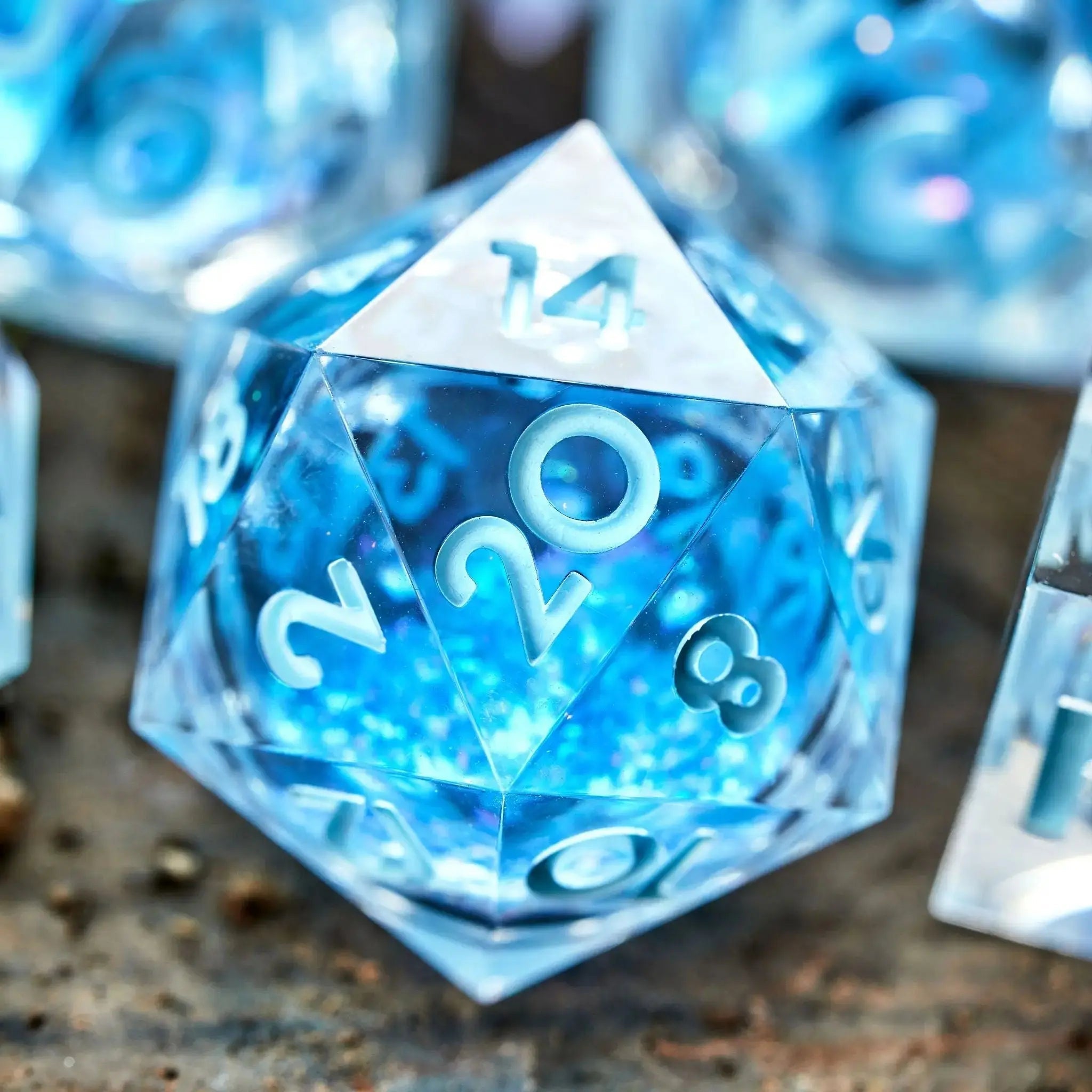 Moonwater 7-Piece Liquid Core Dice Set - Dispel Dice - Premium DnD Dice & Accessories