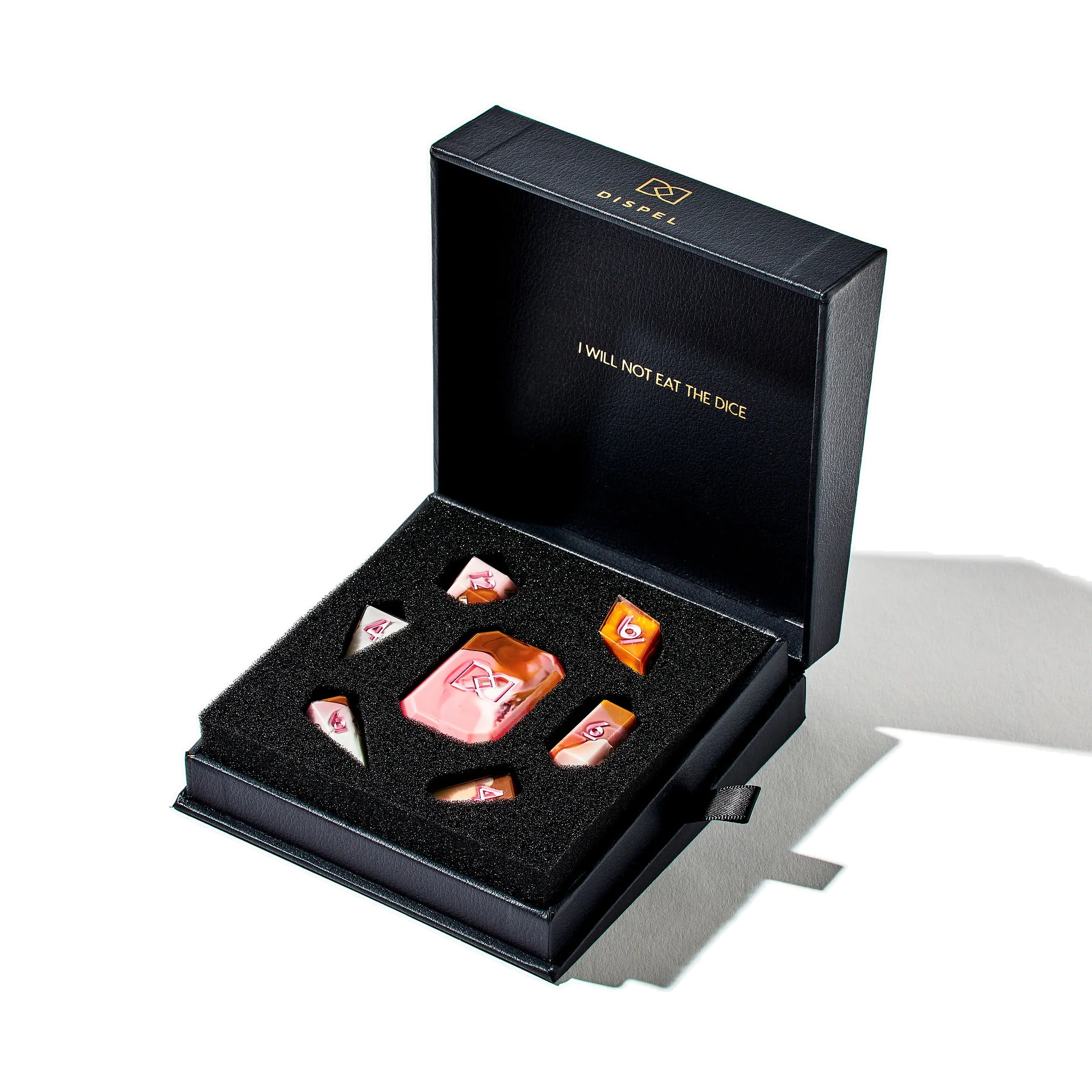 Neapolitan Sundae 7-Piece Jewel Shape Dice Set