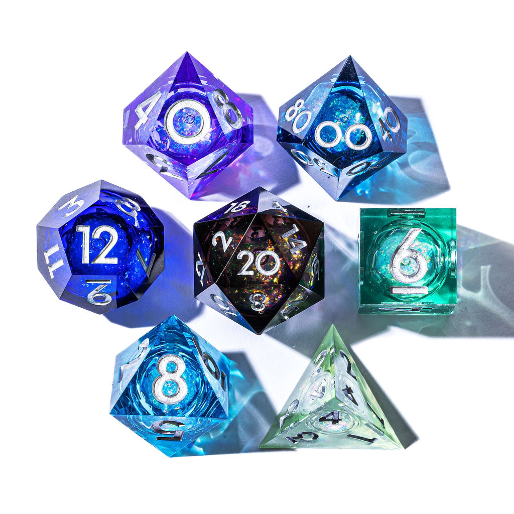 Nightfall 7-Piece Liquid Core Dice Set - Dispel Dice - Premium DnD Dice & Accessories # #