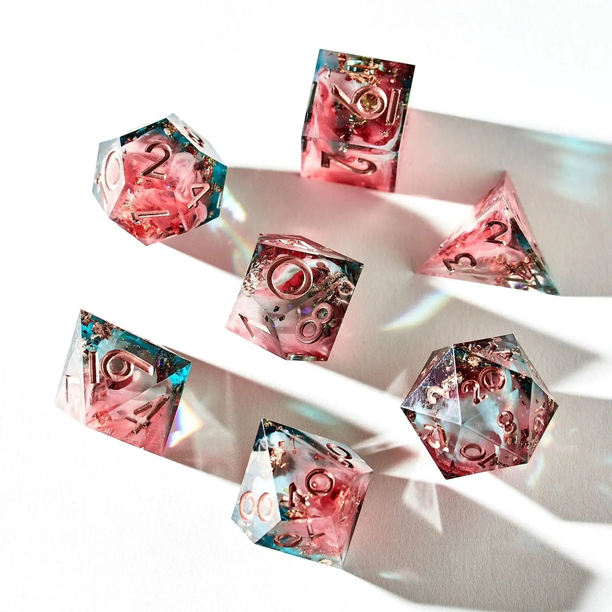 Nova Blossom 7-Piece Polyhedral Dice Set - Dispel Dice - Premium DnD Dice & Accessories