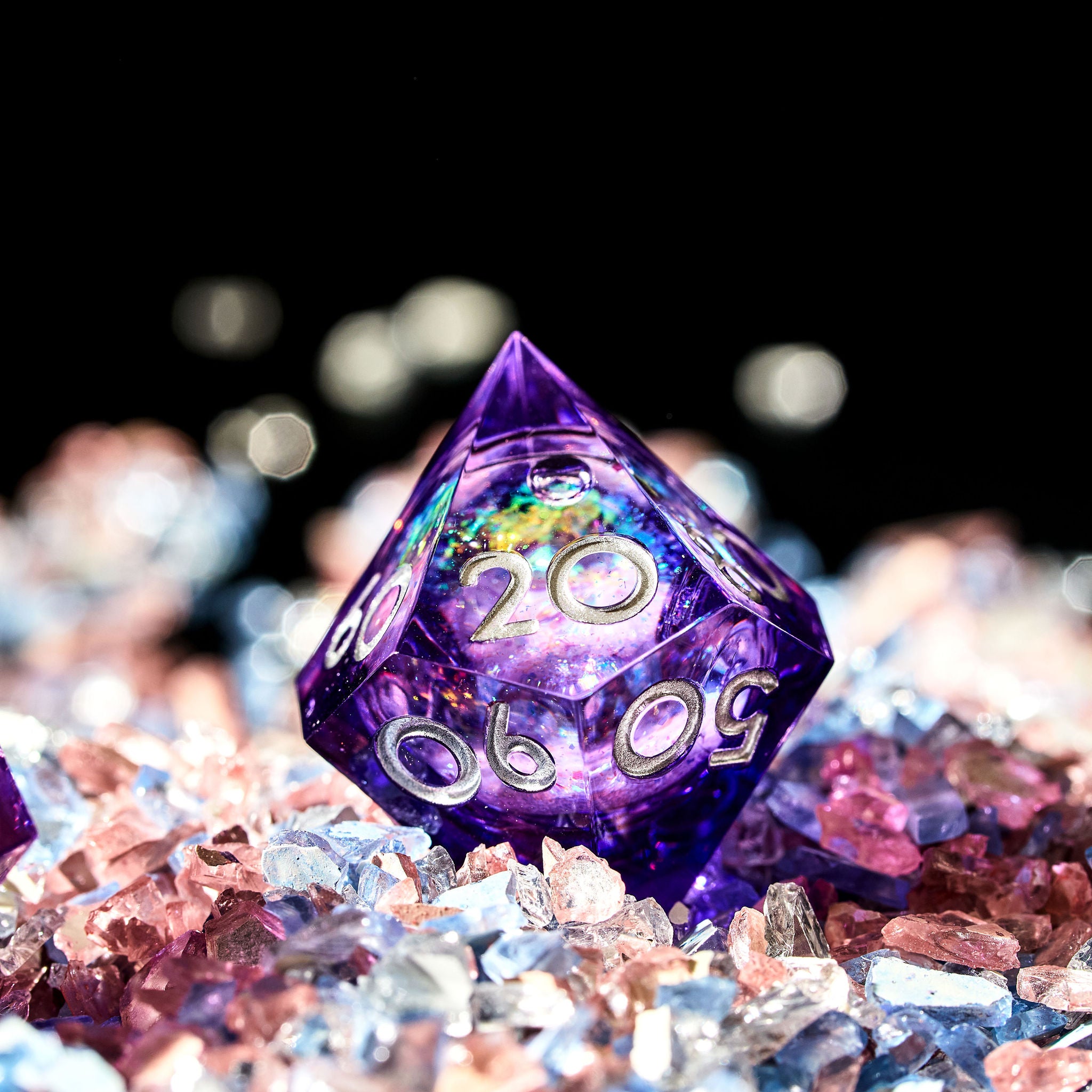 Ode to Amethyst 7-Piece Liquid Core Palette Dice Set - Dispel Dice - Premium DnD Dice & Accessories # #