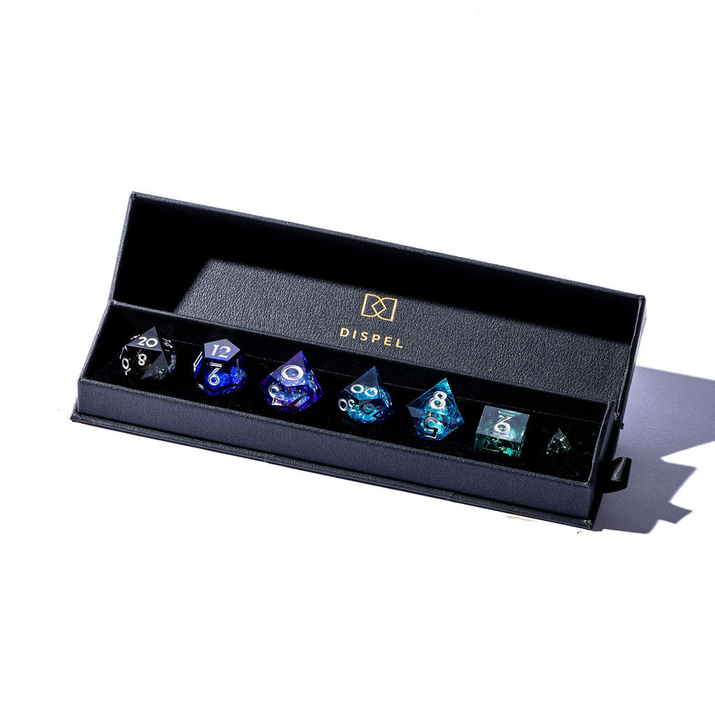 Nightfall 7-Piece Liquid Core Dice Set - Dispel Dice - Premium DnD Dice & Accessories # #
