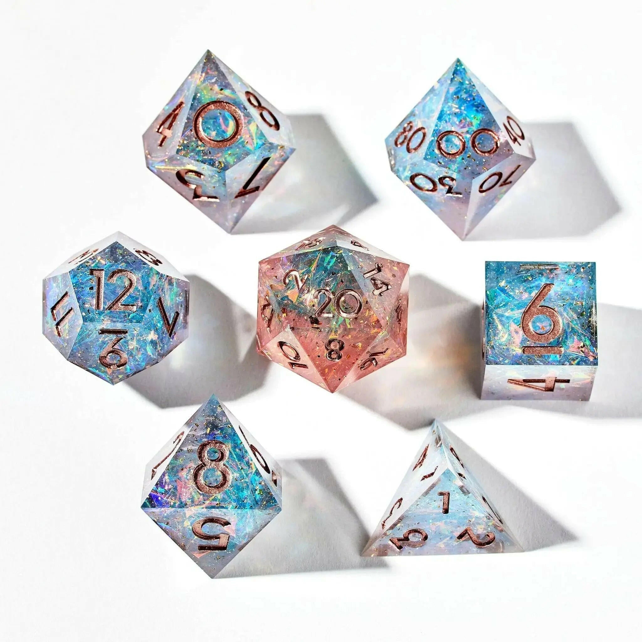 Pastel Galaxy 7-Piece Polyhedral Dice Set - Dispel Dice - Premium DnD Dice & Accessories