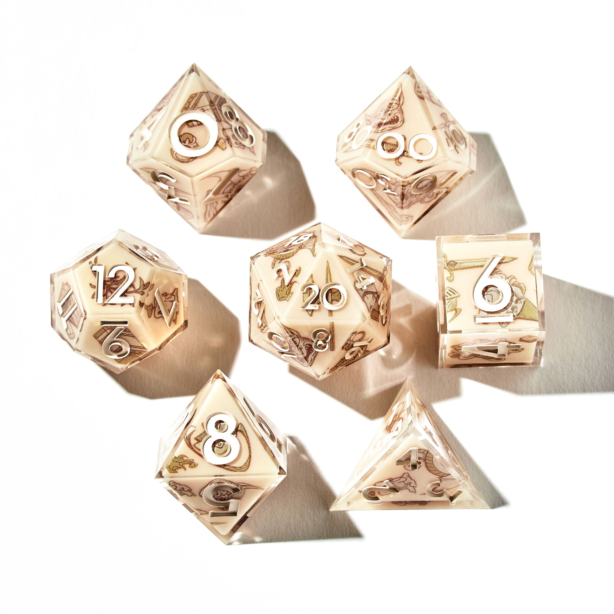 Pen & Paper 7-Piece Iconic Set - Dispel Dice - Premium DnD Dice & Accessories # #