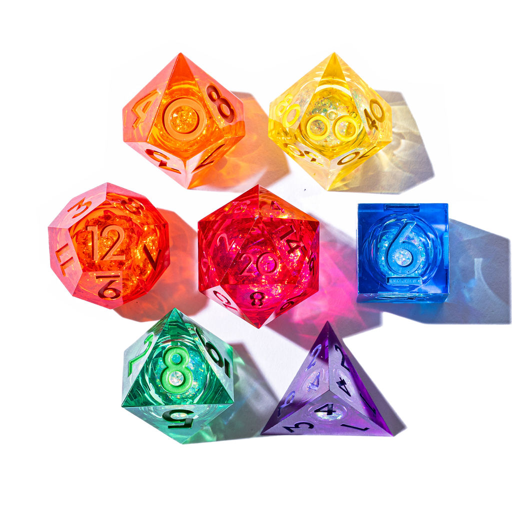Prismatic Light 7-Piece Liquid Core Dice Set