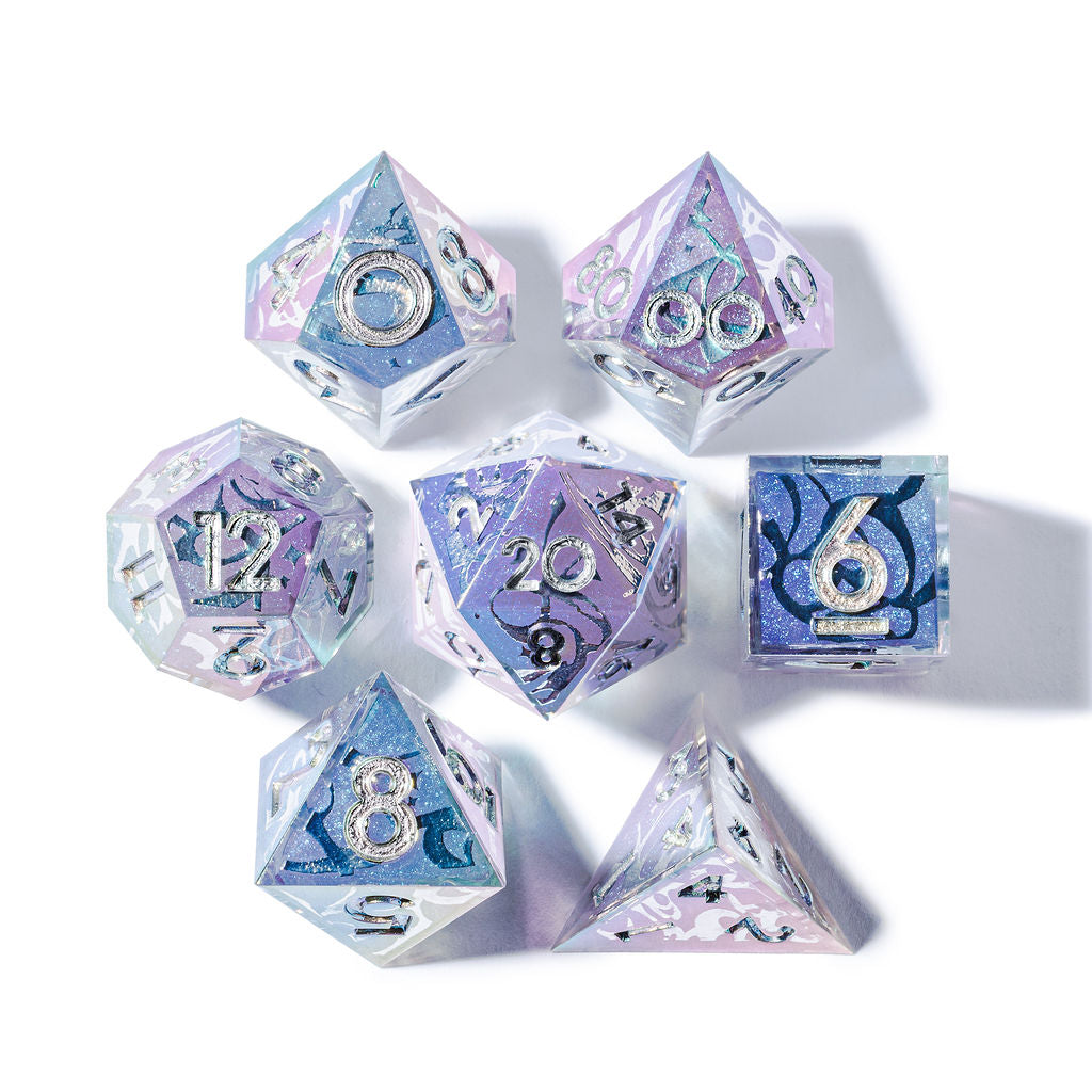 Year 3000 7-Piece Iridescent Iconic Dice Set - Dispel Dice - Premium DnD Dice & Accessories # #