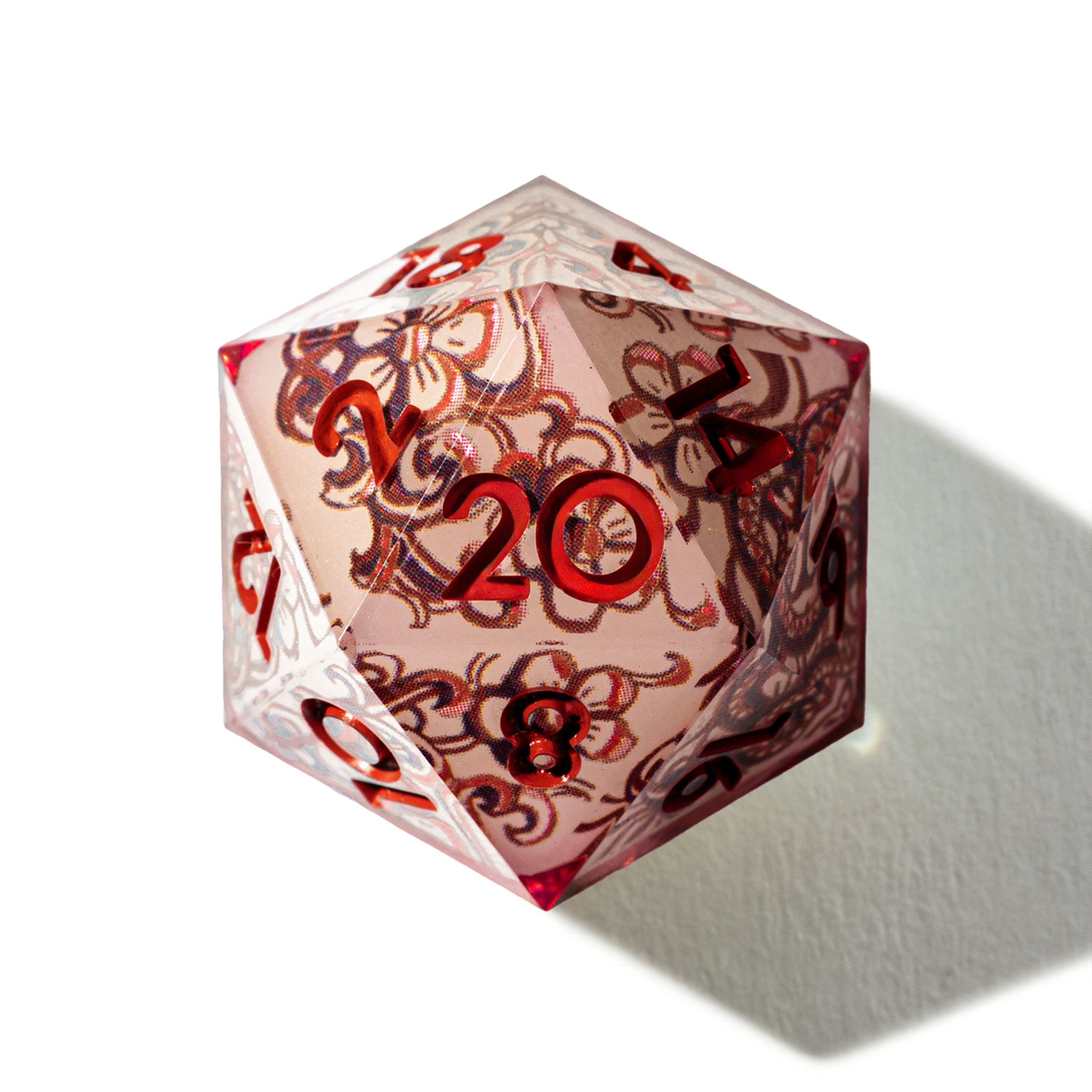 Red Jade 7-Piece Glow In The Dark Iconic Dice Set