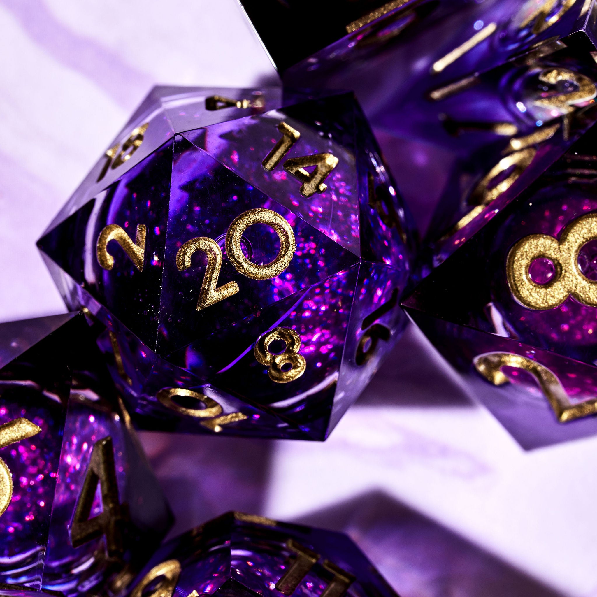 Retrograde 7-Piece Liquid Core Dice Set - Dispel Dice - Premium DnD Dice & Accessories # #