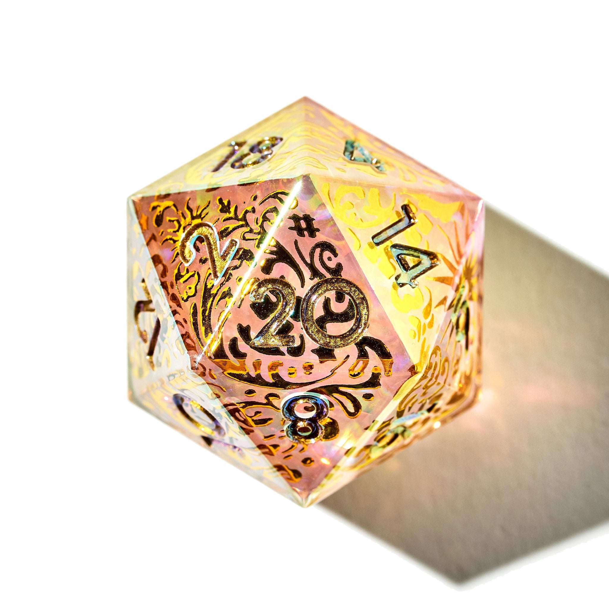 Sacred Flame 7-Piece Iconic Iridescent Dice Set