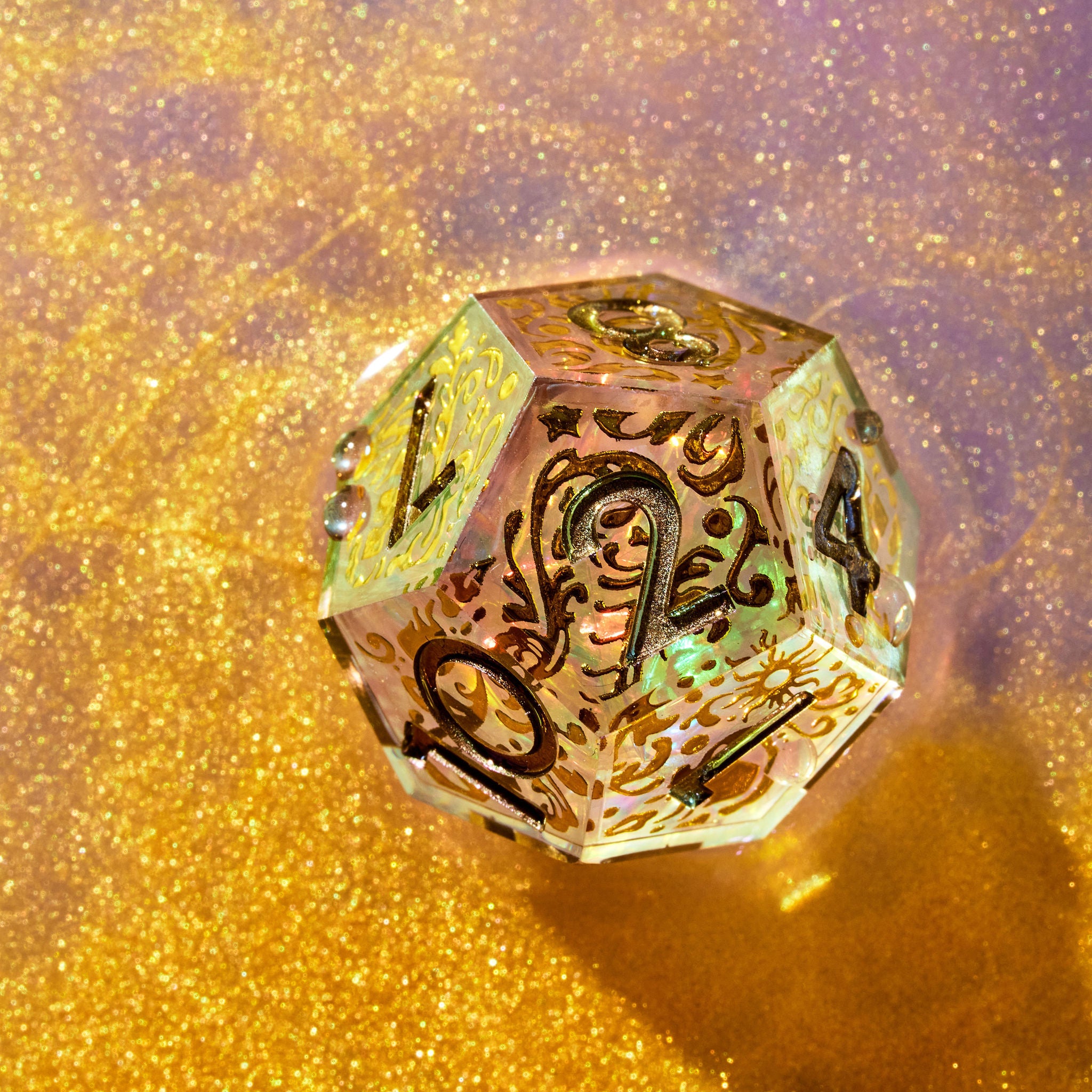 Sacred Flame 7-Piece Iconic Iridescent Dice Set - Dispel Dice - Premium DnD Dice & Accessories # #