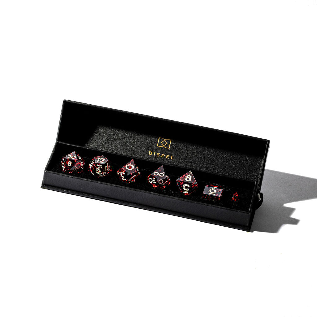Sanguine Oaths 7-Piece Polyhedral Dice Set - Dispel Dice - Premium DnD Dice & Accessories # #