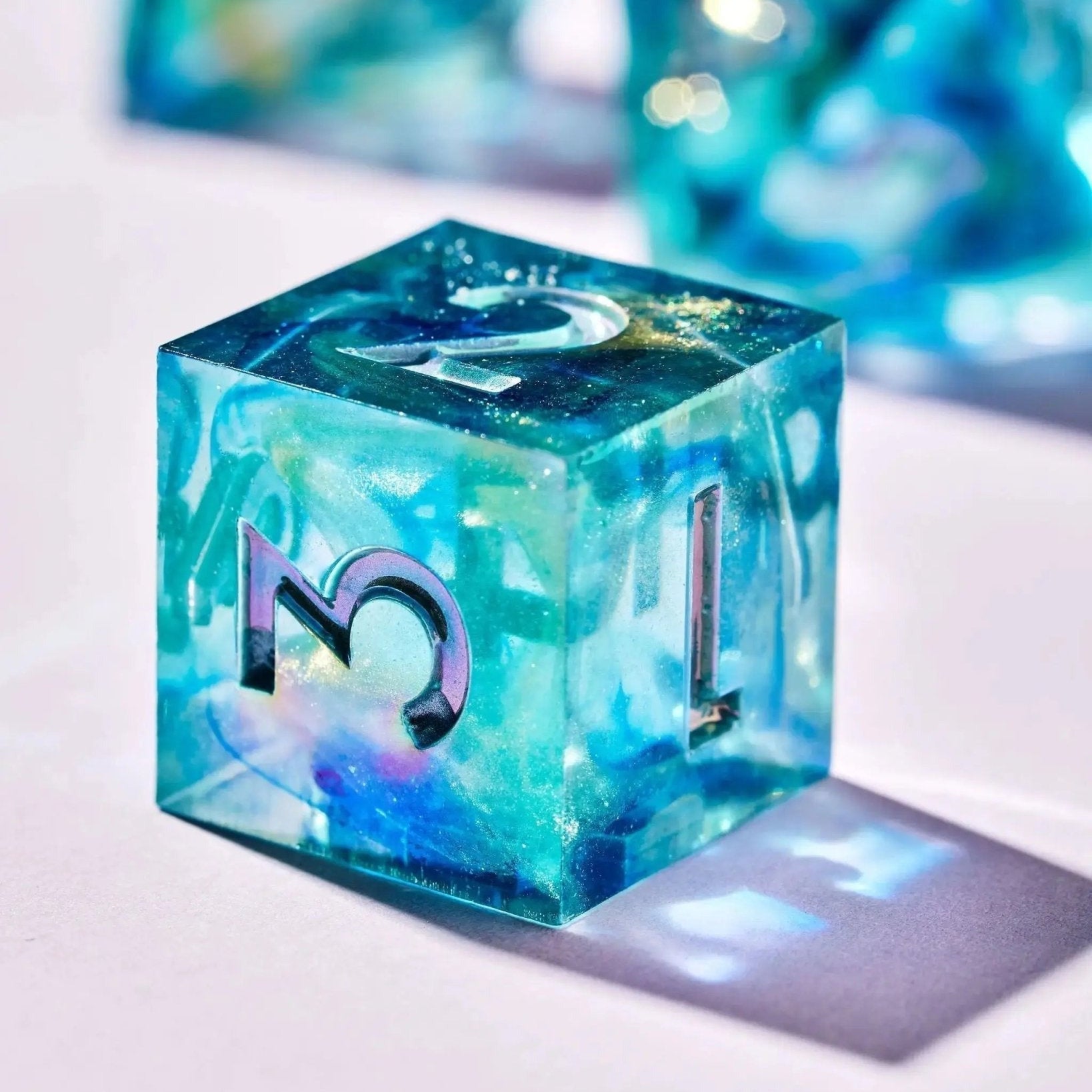 Siren's Tears 7-Piece Iridescent Dice Set - Dispel Dice - Premium DnD Dice & Accessories
