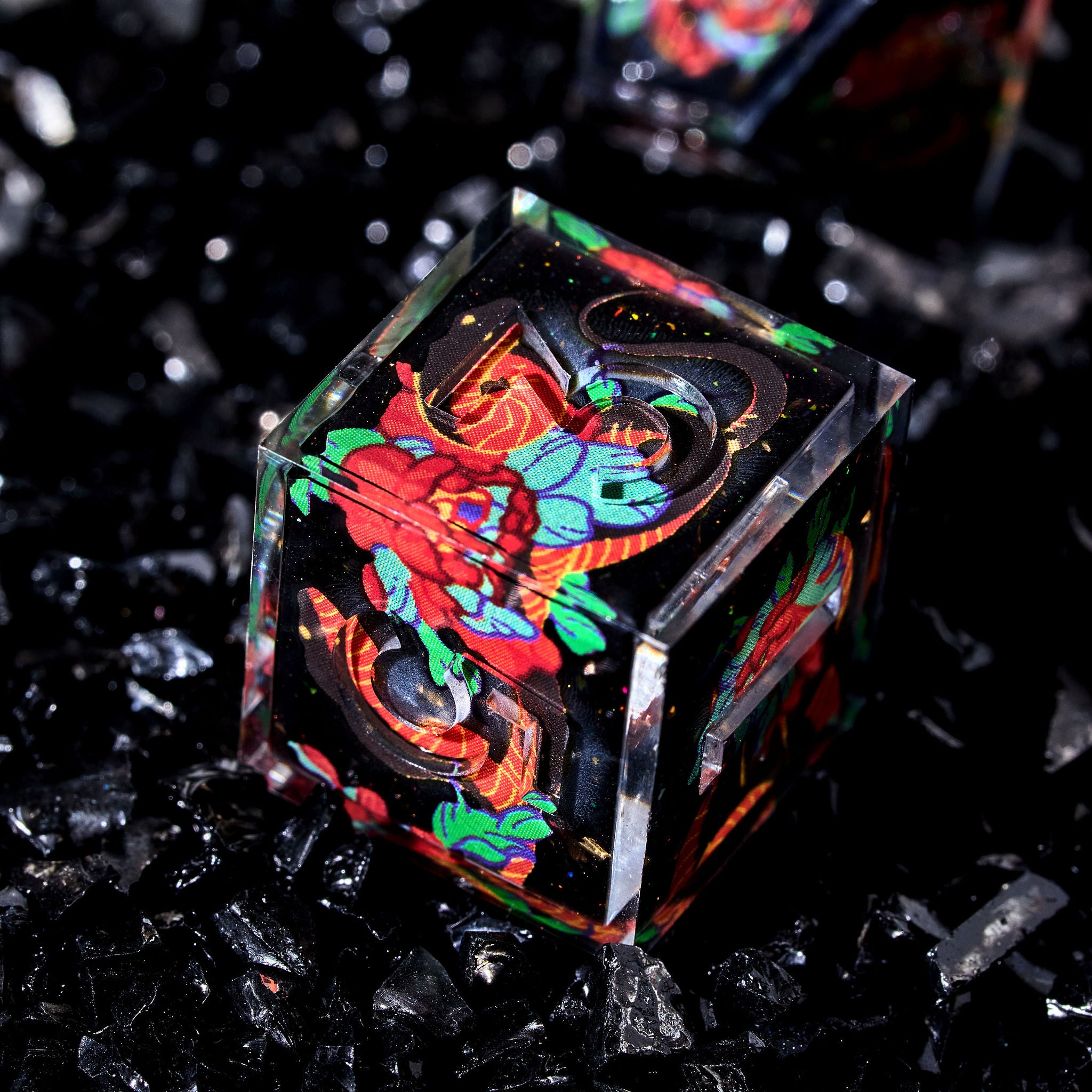 Snakes & Peony 7-Piece Iconic Dice Set - Dispel Dice - Premium DnD Dice & Accessories # #