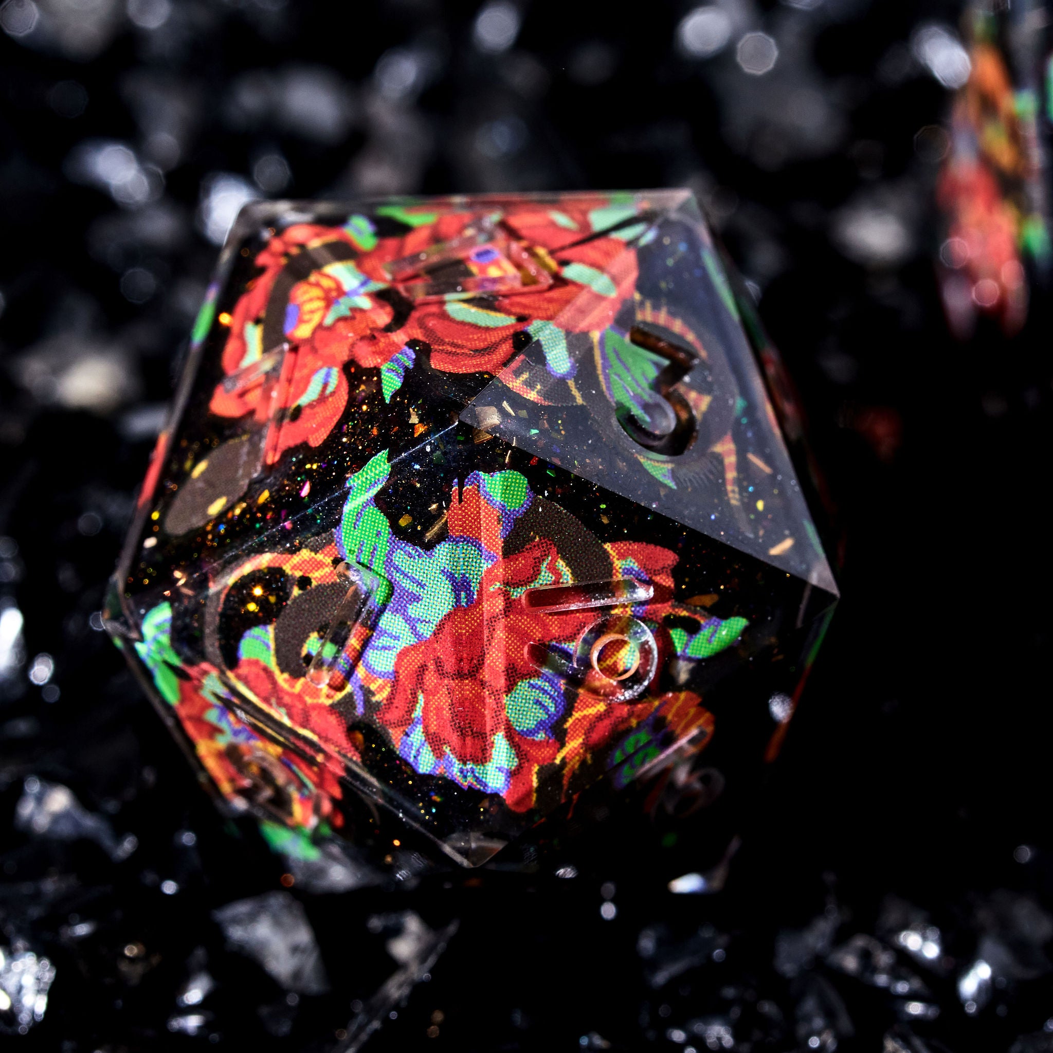 Snakes & Peony 7-Piece Iconic Dice Set - Dispel Dice - Premium DnD Dice & Accessories # #