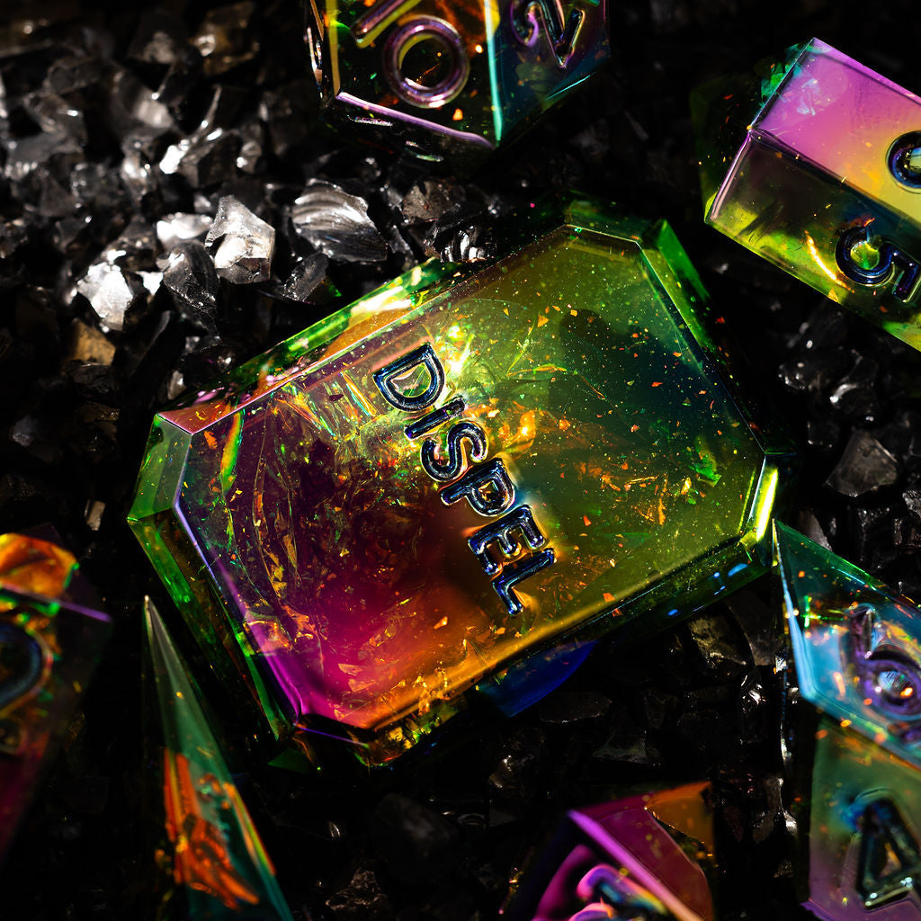 Blackflame 7-Piece Jewel Shape Dice Set - Dispel Dice - Premium DnD Dice & Accessories # #