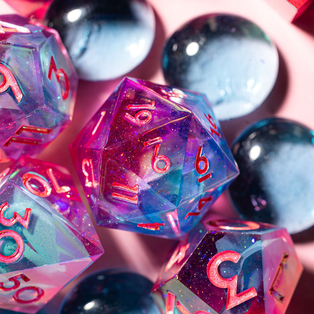 Mermaid's Laughter 7-Piece Iridescent Dice Set - Dispel Dice - Premium DnD Dice & Accessories # #