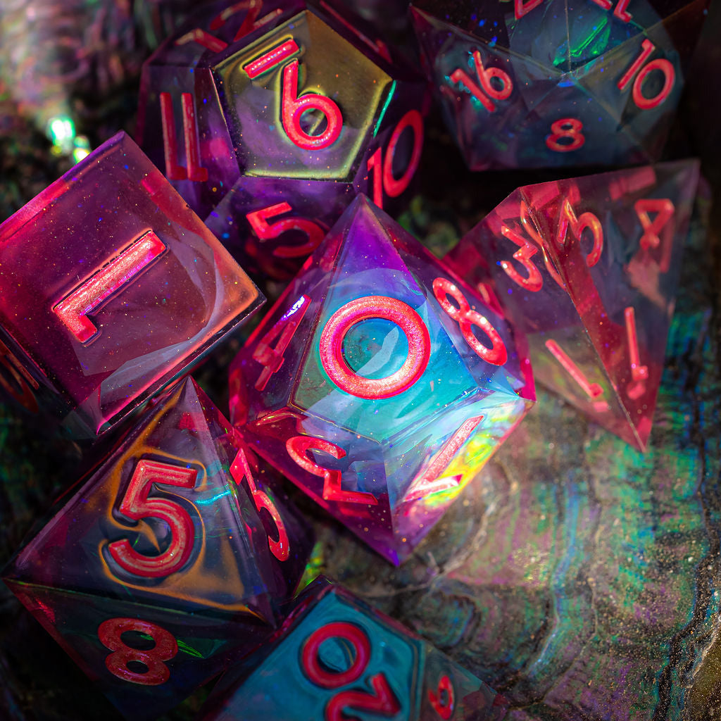 Mermaid's Laughter 7-Piece Iridescent Dice Set - Dispel Dice - Premium DnD Dice & Accessories # #