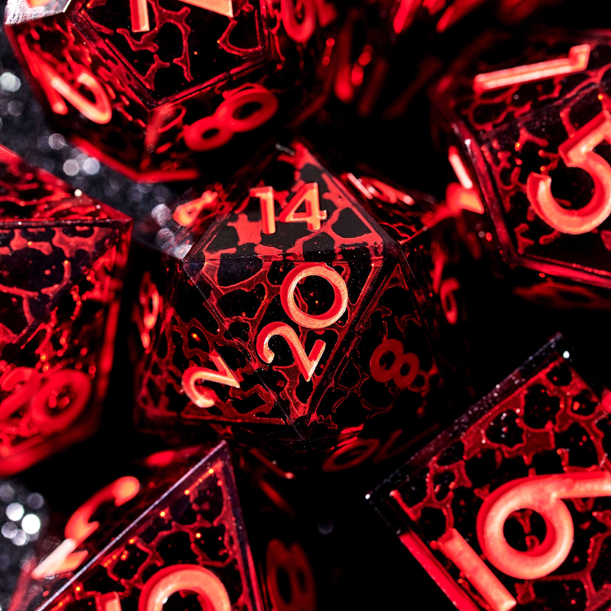 Solar Flare 7-Piece Iconic Dice Set - Dispel Dice - Premium DnD Dice & Accessories # #