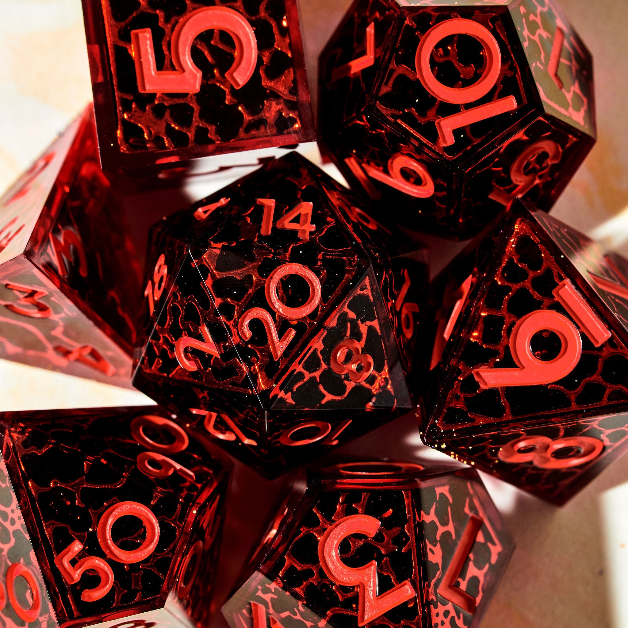 Solar Flare 7-Piece Iconic Dice Set - Dispel Dice - Premium DnD Dice & Accessories # #