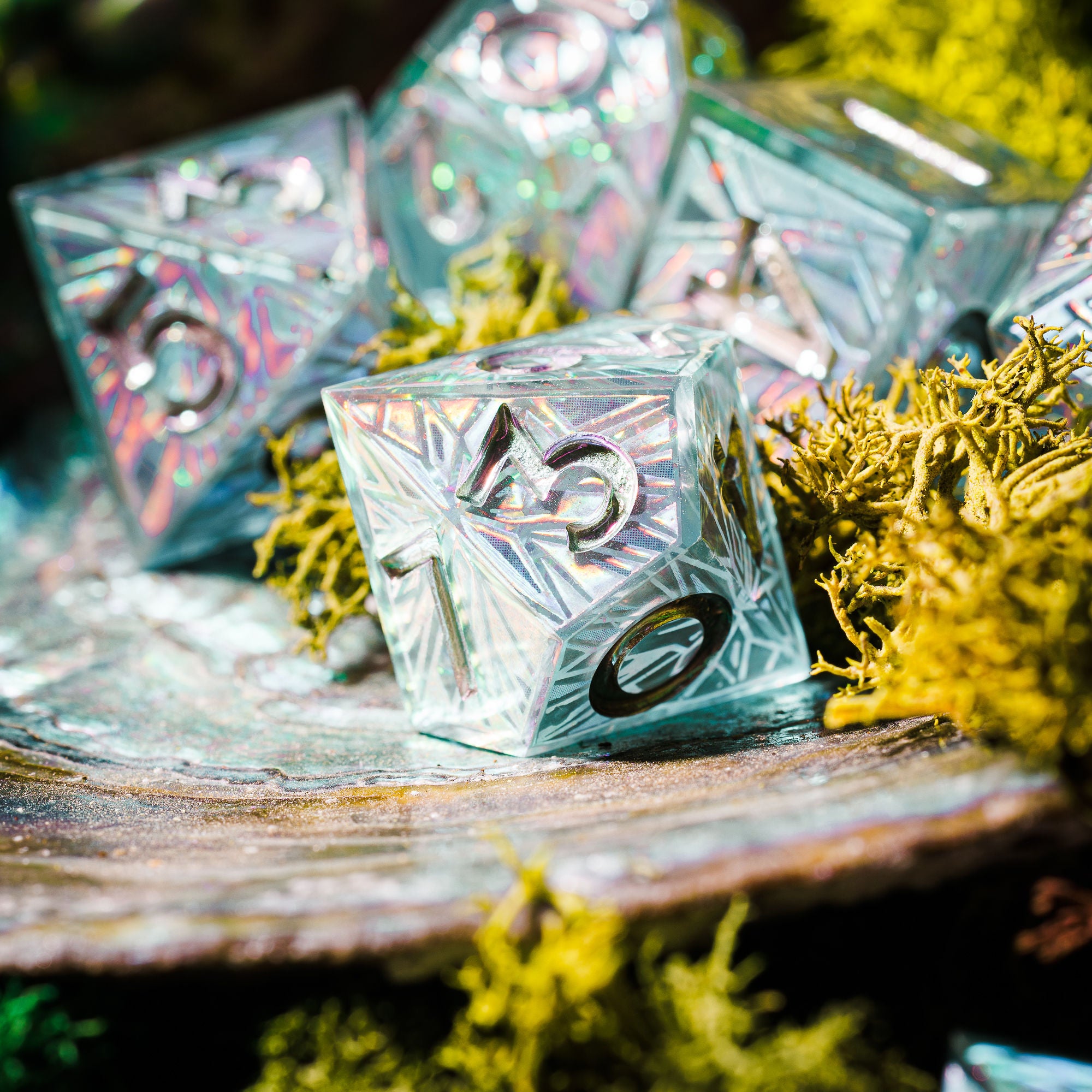 Glacier 7-Piece Iconic Iridescent Dice Set - Dispel Dice - Premium DnD Dice & Accessories # #