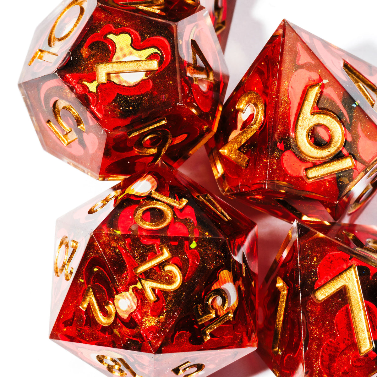 Fireball 7-Piece Iconic Dice Set - Dispel Dice - Premium DnD Dice & Accessories # #