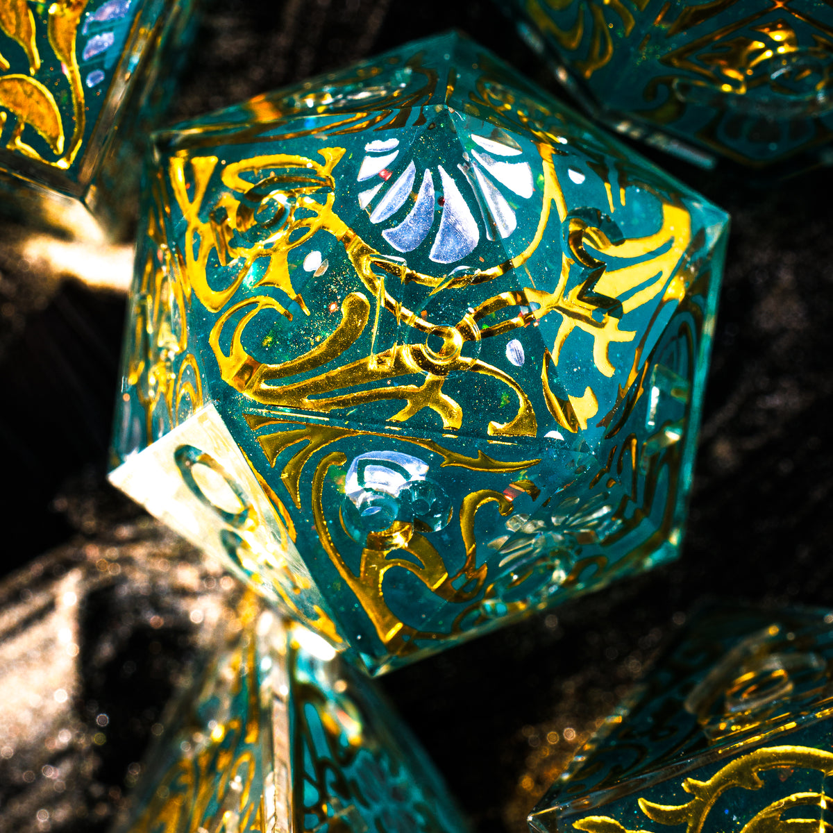 Gilded Portalis 7-Piece Iconic Dice Set - Dispel Dice - Premium DnD Dice & Accessories # #