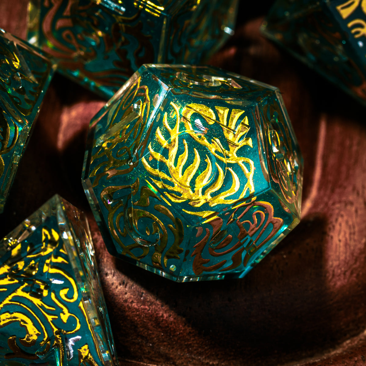 Gilded Portalis 7-Piece Iconic Dice Set - Dispel Dice - Premium DnD Dice & Accessories # #