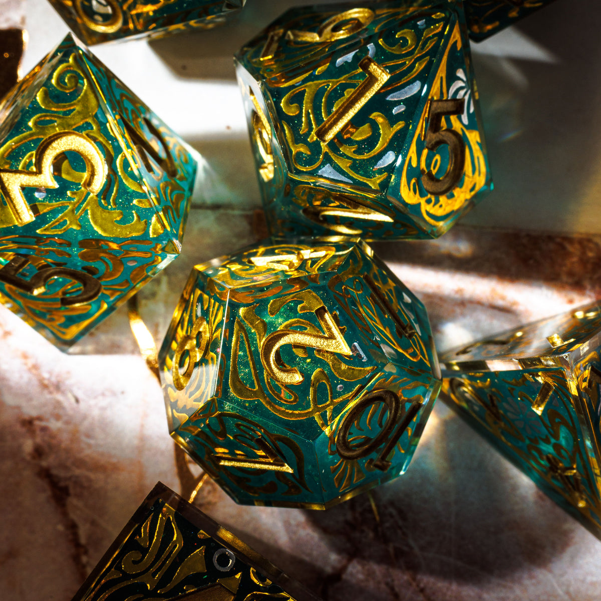 Gilded Portalis 7-Piece Iconic Dice Set - Dispel Dice - Premium DnD Dice & Accessories # #