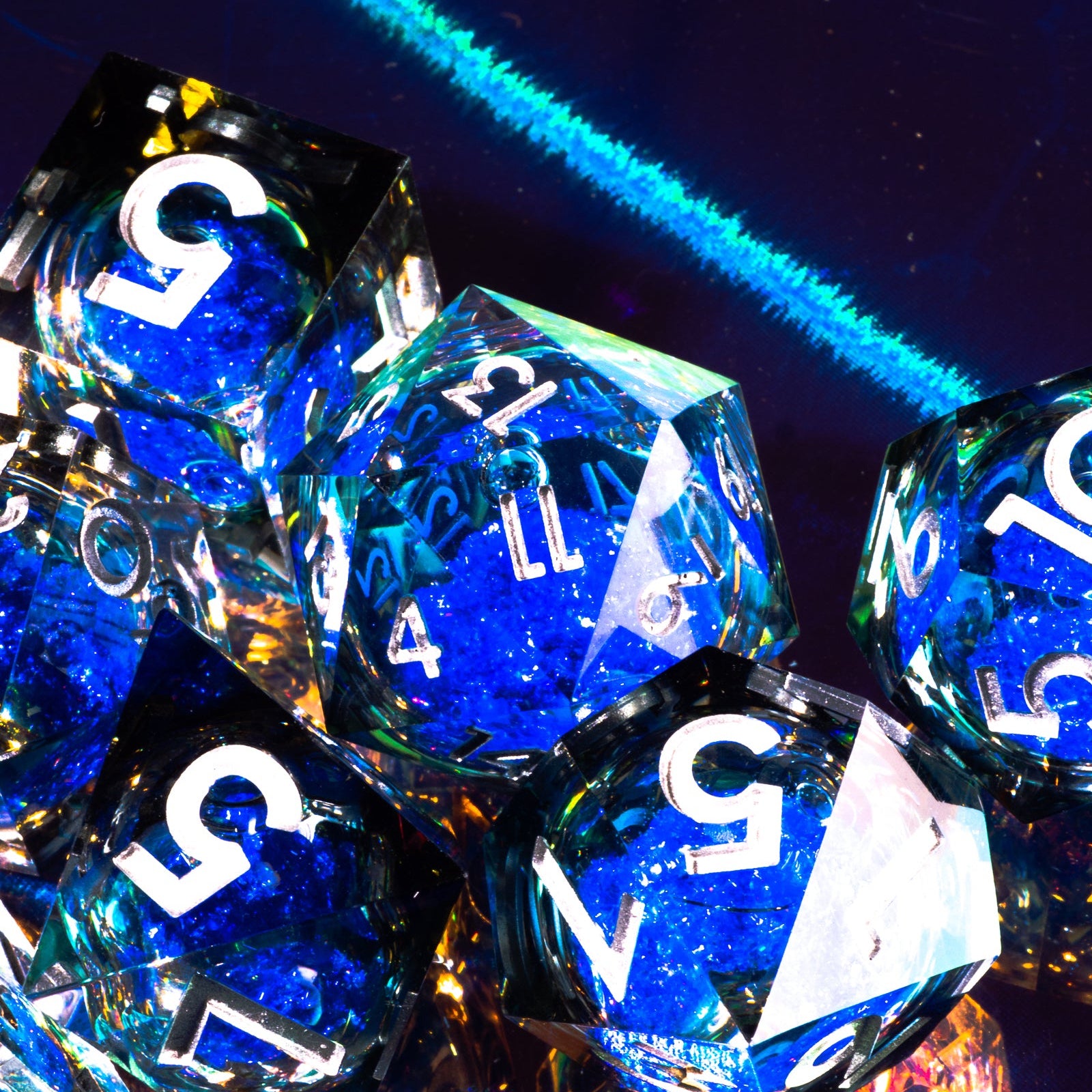 Stormy Seas 7-Piece Liquid Core Dice Set - Dispel Dice - Premium DnD Dice & Accessories # #