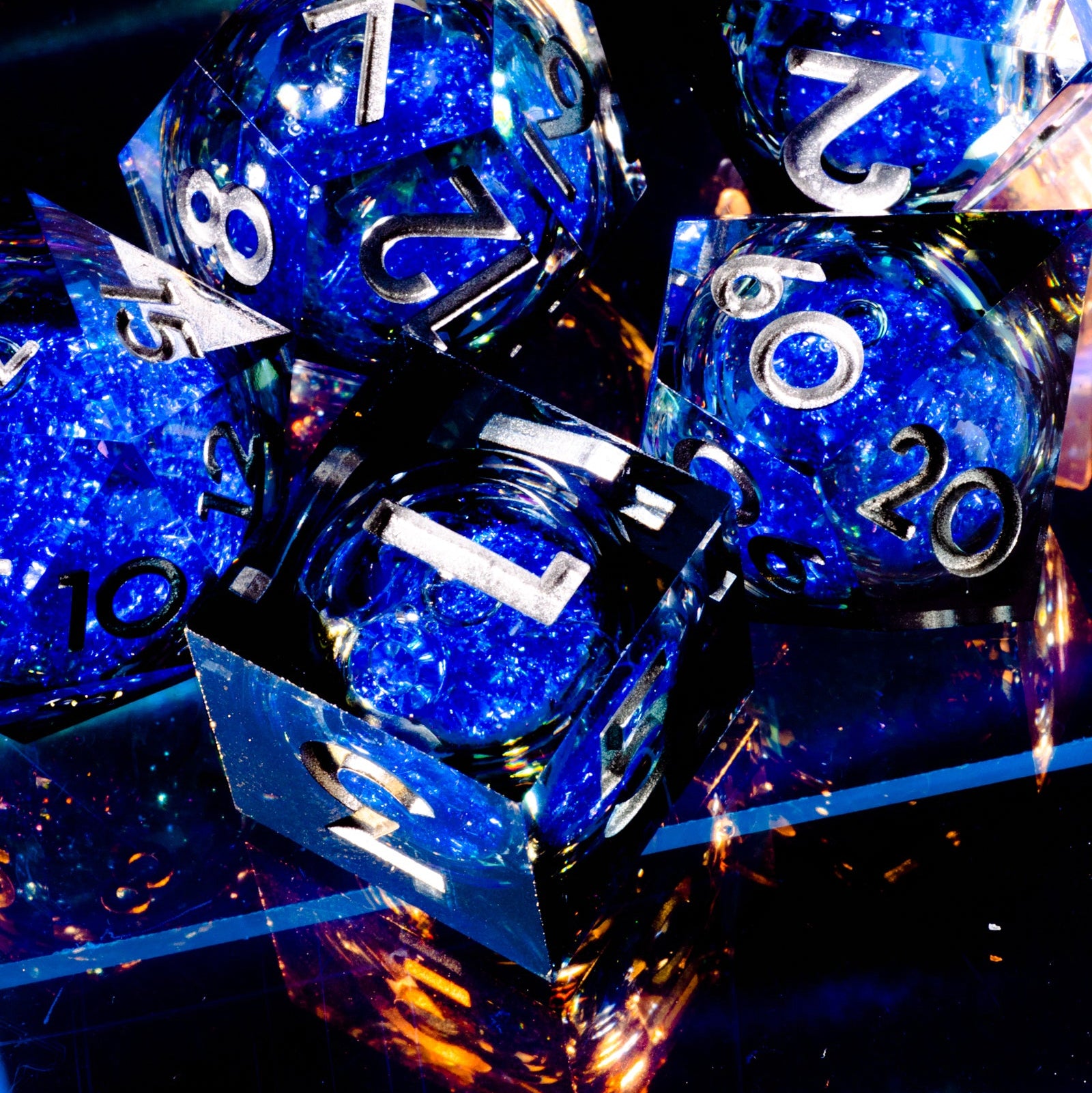 Stormy Seas 7-Piece Liquid Core Dice Set - Dispel Dice - Premium DnD Dice & Accessories # #