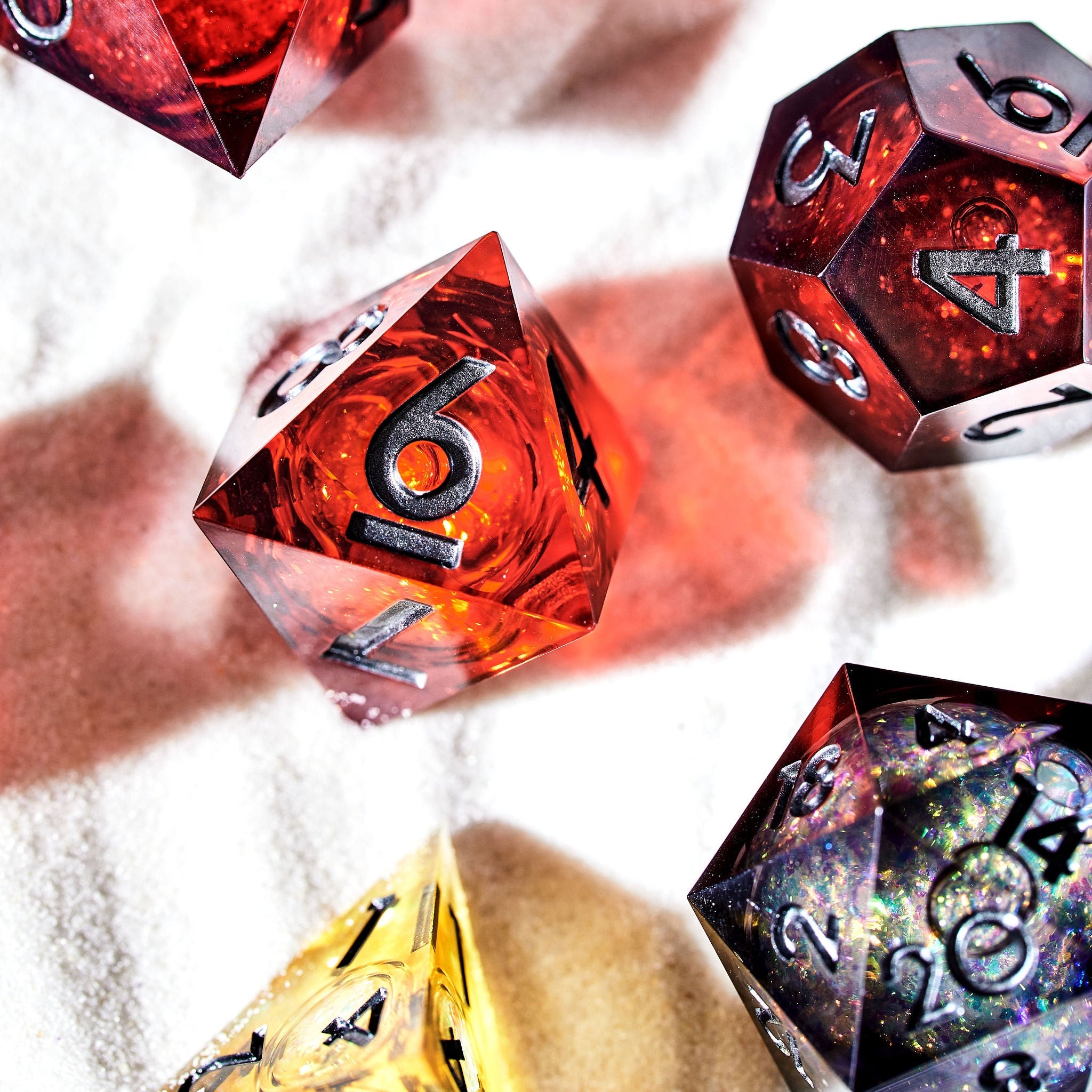 Total Eclipse 7-Piece Liquid Core Dice Set - Dispel Dice - Premium DnD Dice & Accessories # #