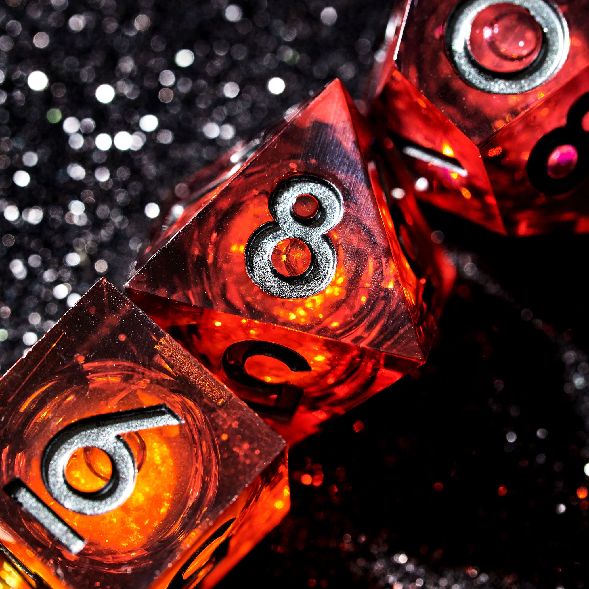 Total Eclipse 7-Piece Liquid Core Dice Set - Dispel Dice - Premium DnD Dice & Accessories # #