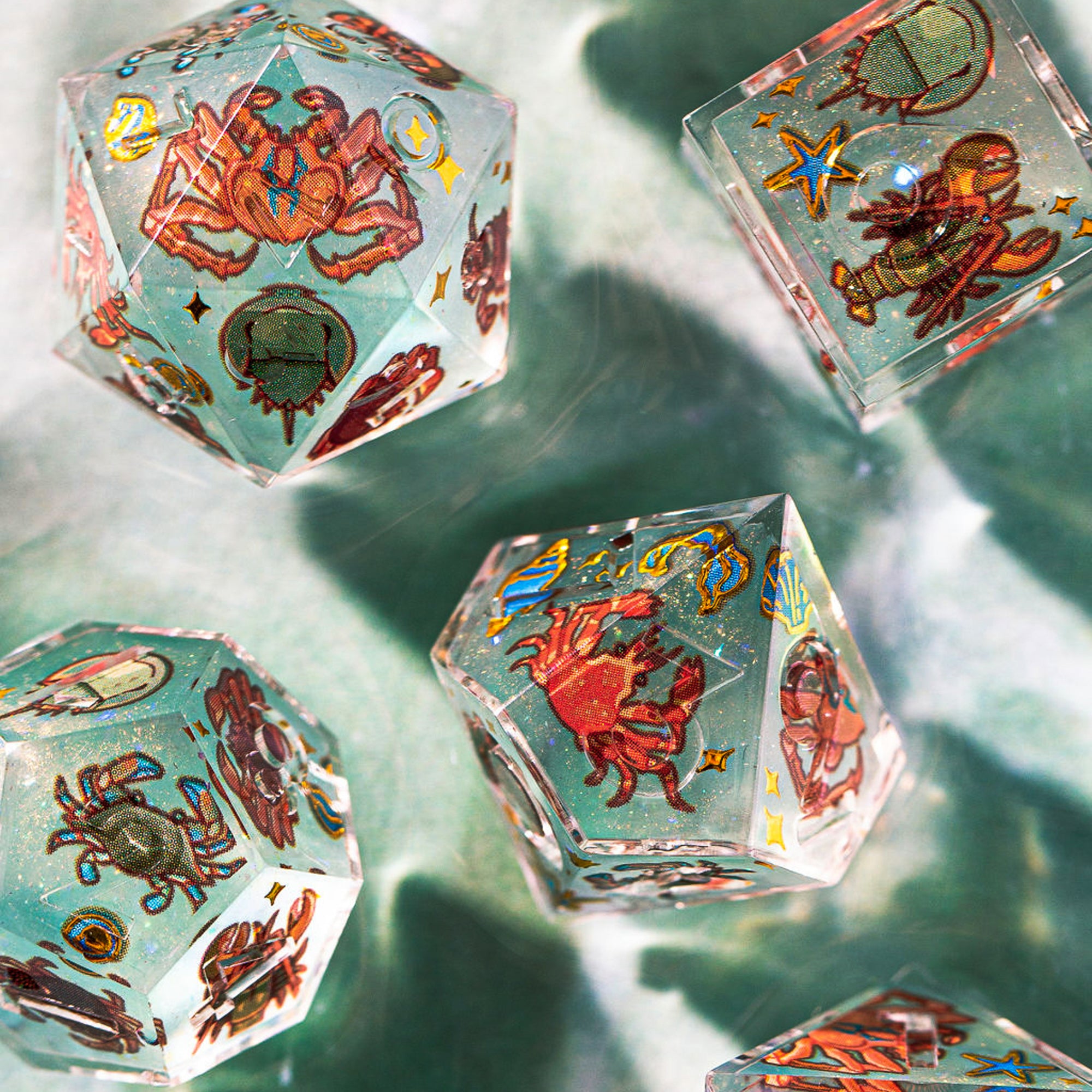 Crabs 7-Piece Iconic Dice Set - Dispel Dice - Premium DnD Dice & Accessories # #