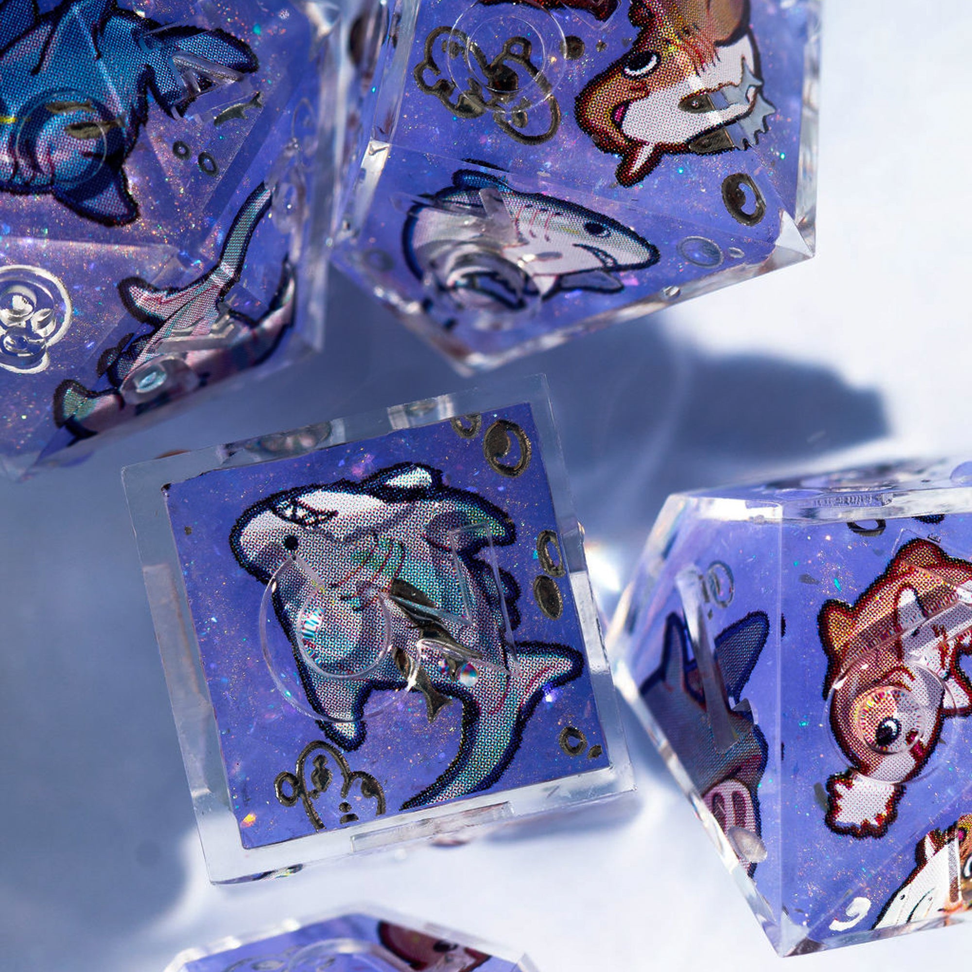 Fat Sharks 7-Piece Iconic Dice Set - Dispel Dice - Premium DnD Dice & Accessories # #