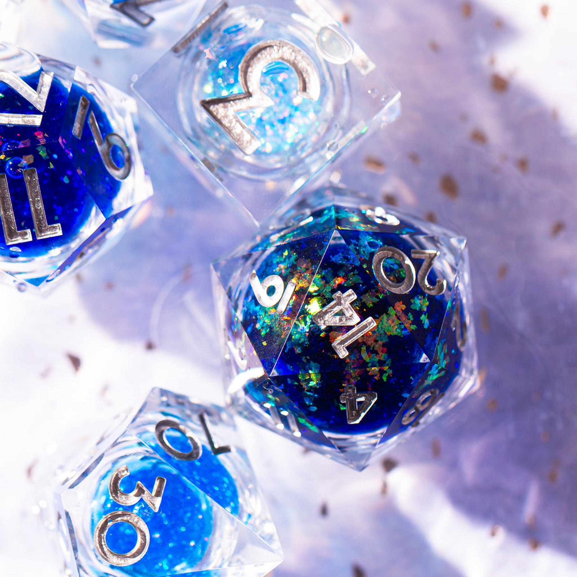 The High Seas 7-Piece Liquid Core Set - Dispel Dice - Premium DnD Dice & Accessories # #