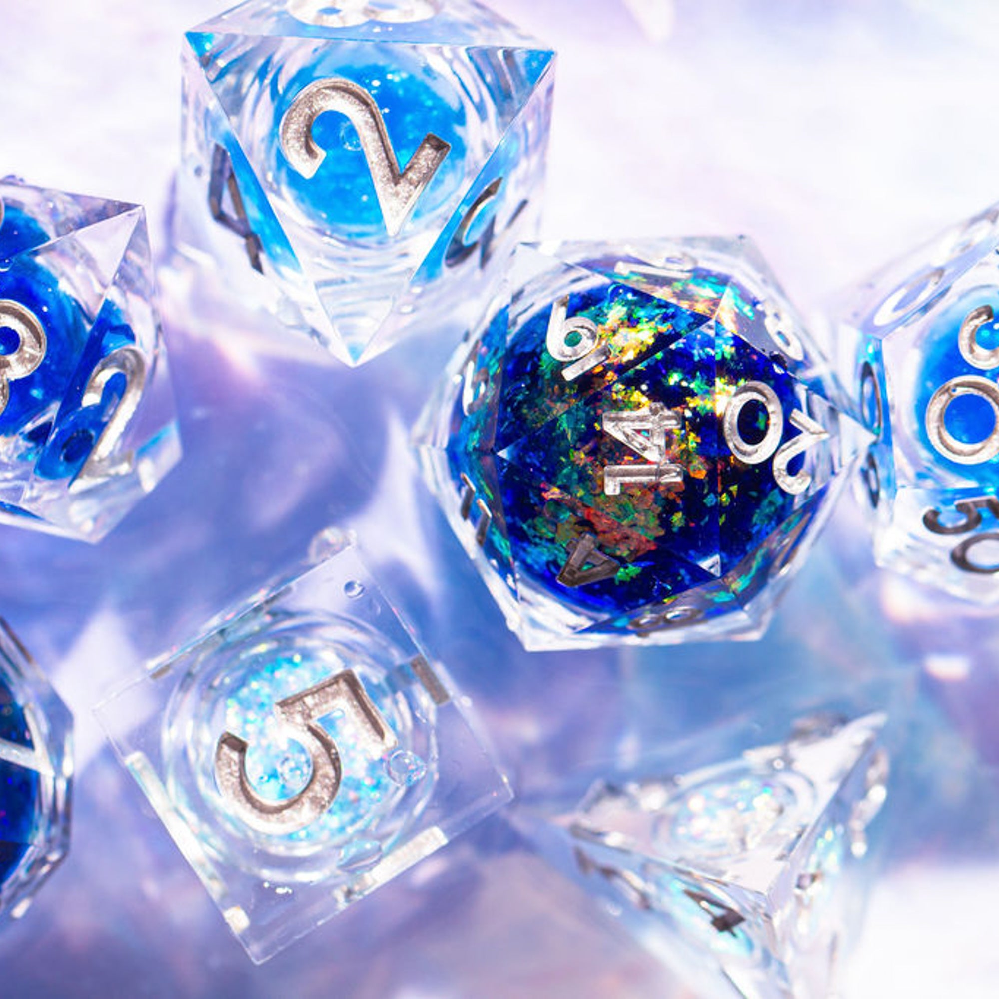 The High Seas 7-Piece Liquid Core Set - Dispel Dice - Premium DnD Dice & Accessories # #
