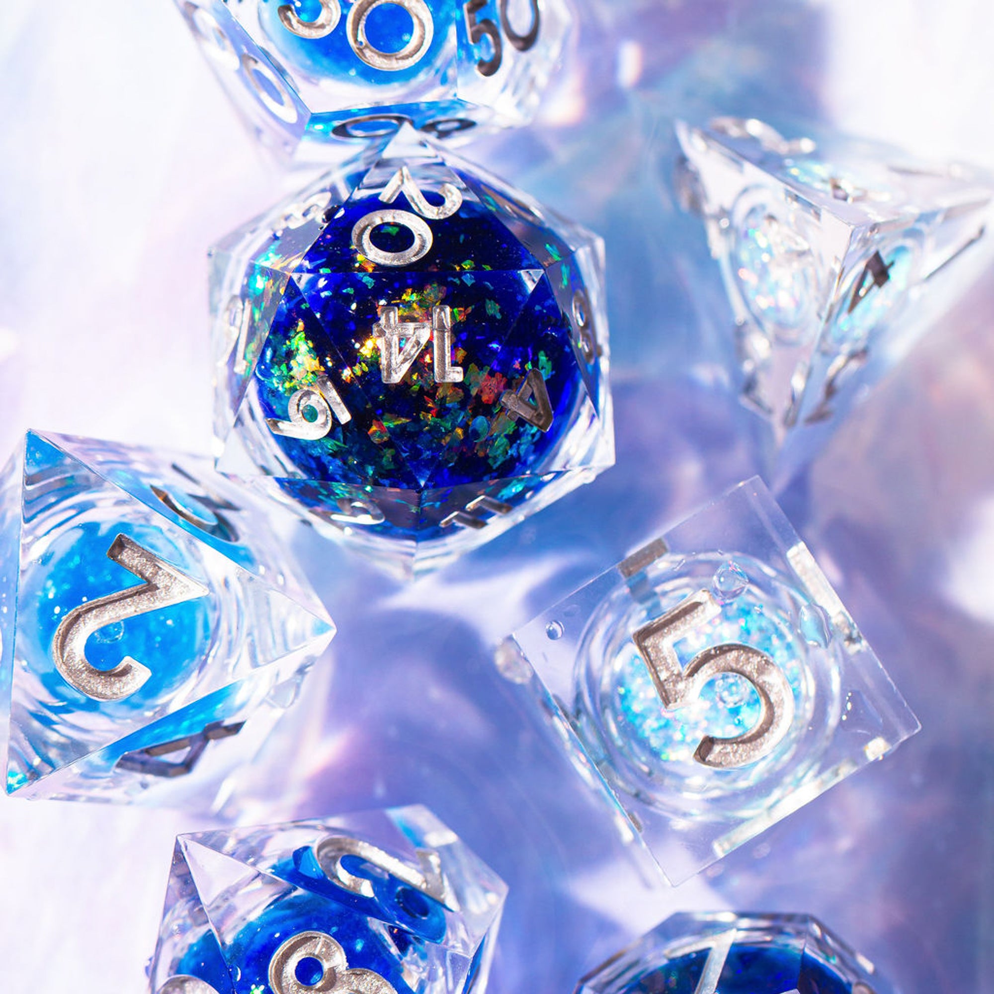 The High Seas 7-Piece Liquid Core Set - Dispel Dice - Premium DnD Dice & Accessories # #