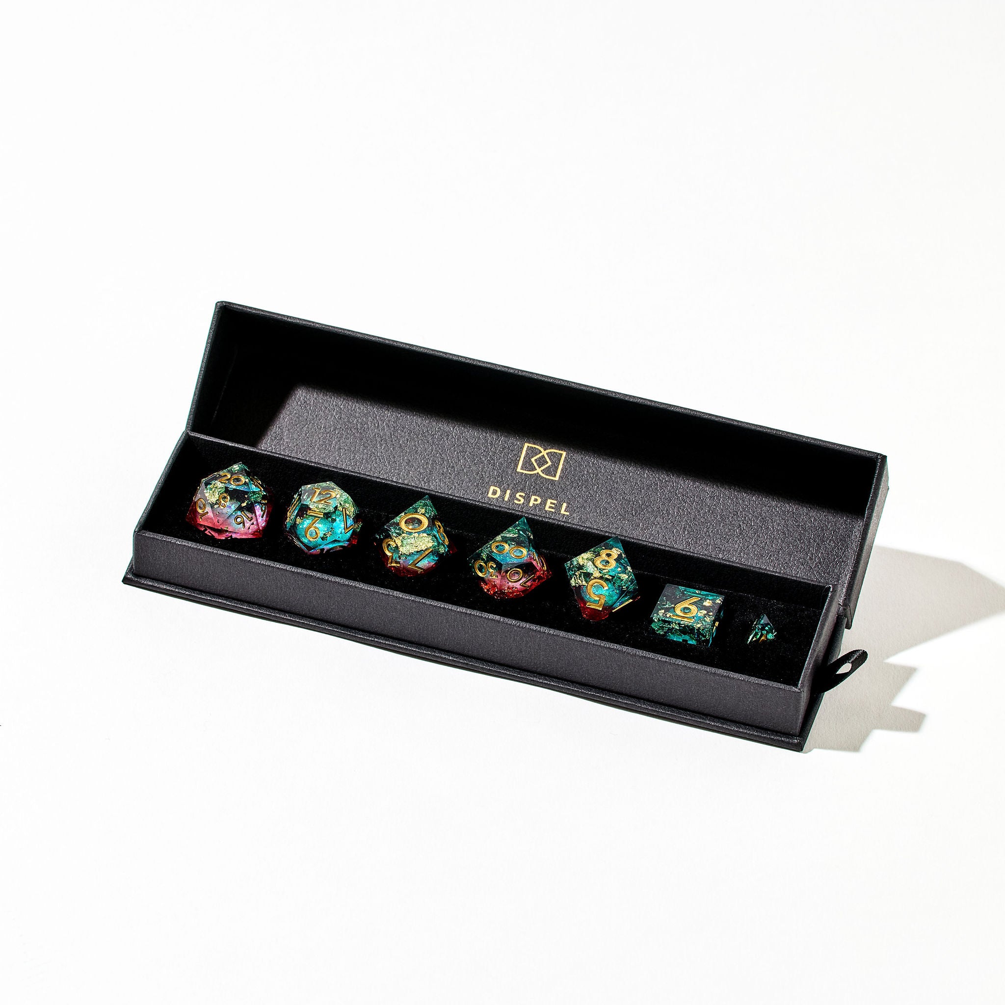 Vermillion & Cyan 7-Piece Liquid Core Dice Set - Dispel Dice - Premium DnD Dice & Accessories # #