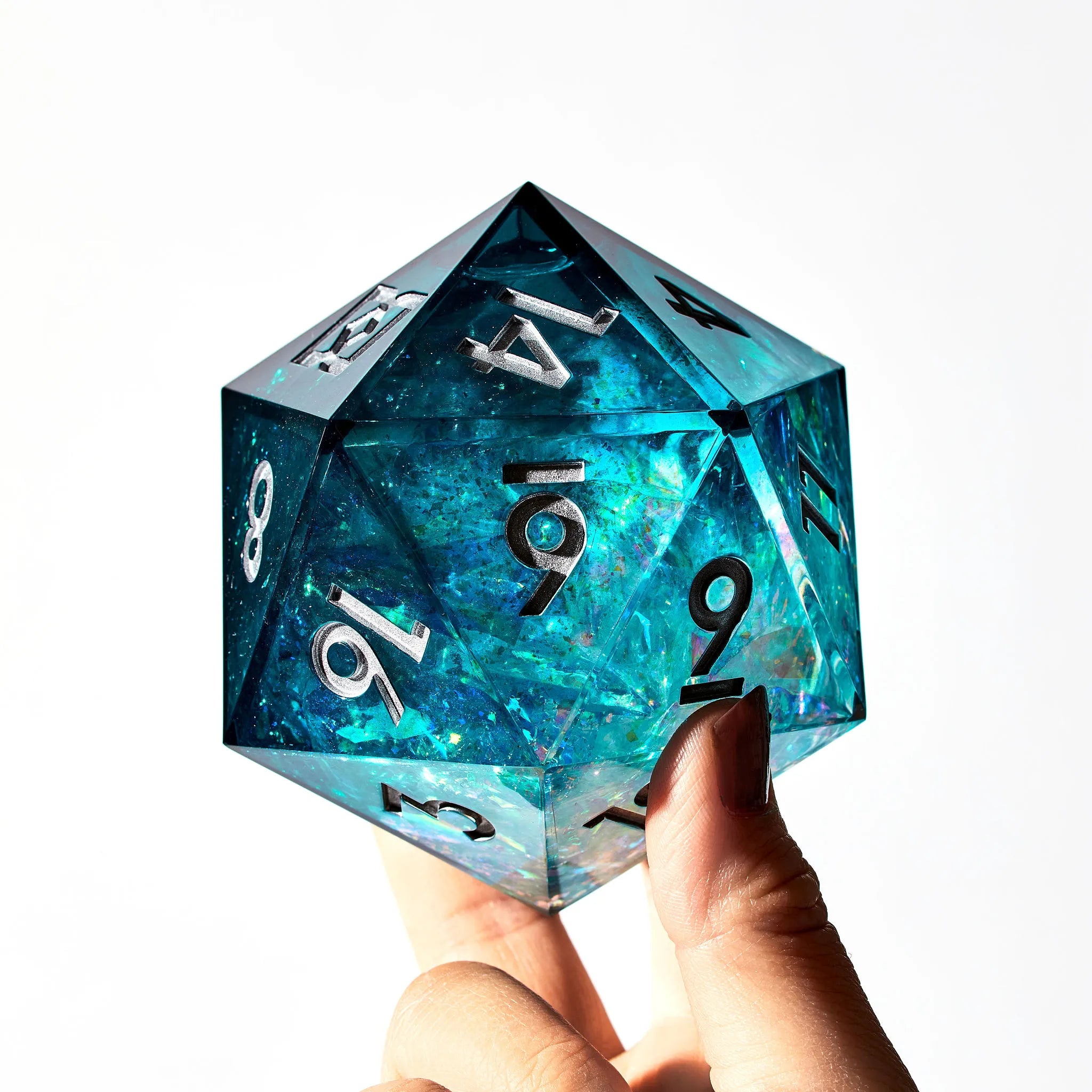 Winter Solstice Liquid Core D20 CHONK Dispel Dice