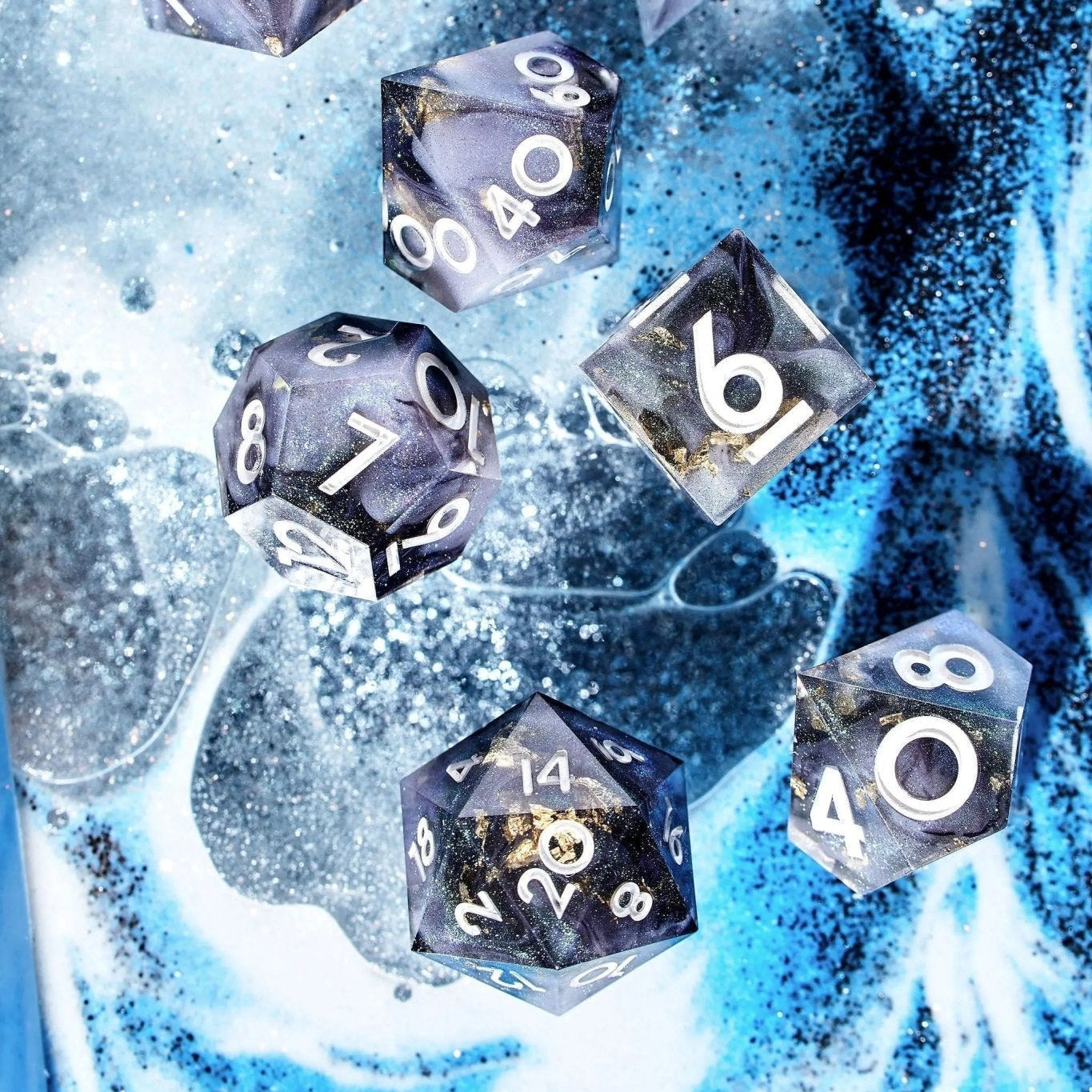 Wintermourne 7-Piece Polyhedral Dice Set - Dispel Dice - Premium DnD Dice & Accessories