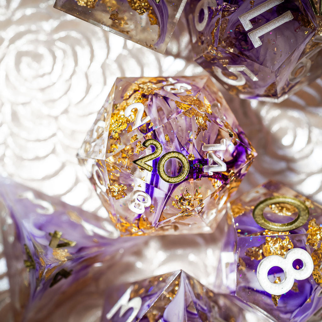 Wisteria Falls 7-Piece Polyhedral Dice Set - Dispel Dice - Premium DnD Dice & Accessories # #