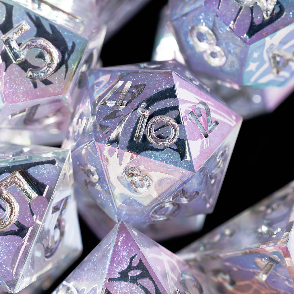 Year 3000 7-Piece Iridescent Iconic Dice Set - Dispel Dice - Premium DnD Dice & Accessories # #