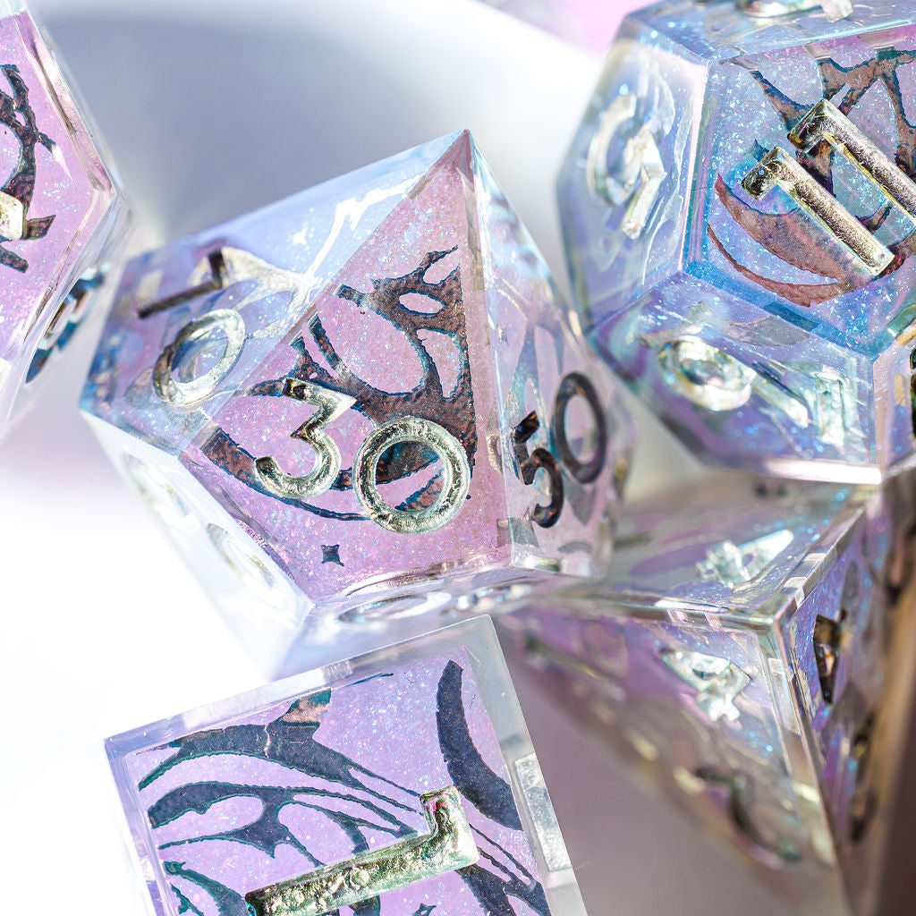 Year 3000 7-Piece Iridescent Iconic Dice Set - Dispel Dice - Premium DnD Dice & Accessories # #