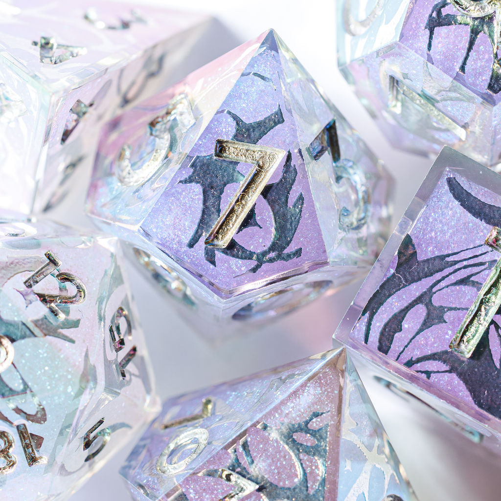 Year 3000 7-Piece Iridescent Iconic Dice Set - Dispel Dice - Premium DnD Dice & Accessories # #