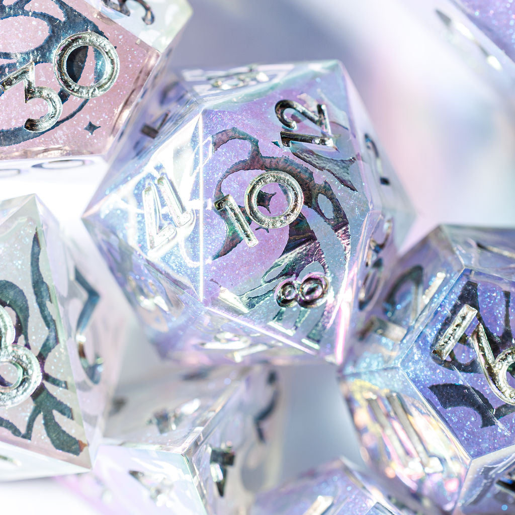Year 3000 7-Piece Iridescent Iconic Dice Set - Dispel Dice - Premium DnD Dice & Accessories # #