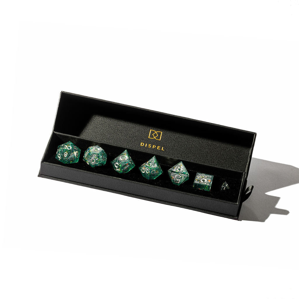 Electronic Dreams 7-Piece Iconic Dice Set - Dispel Dice - Premium DnD Dice & Accessories # #