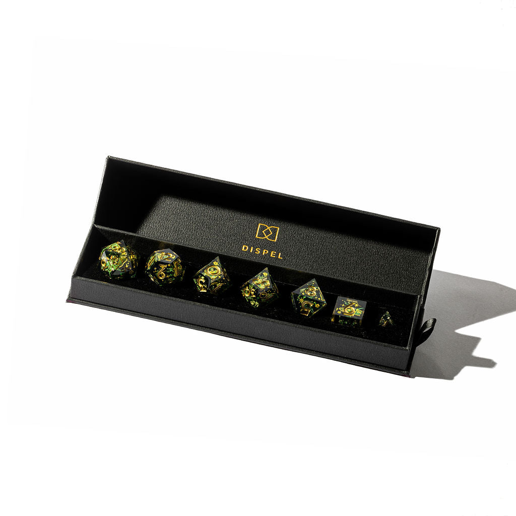 Luna Moth 7-Piece Iconic Dice Set - Dispel Dice - Premium DnD Dice & Accessories # #