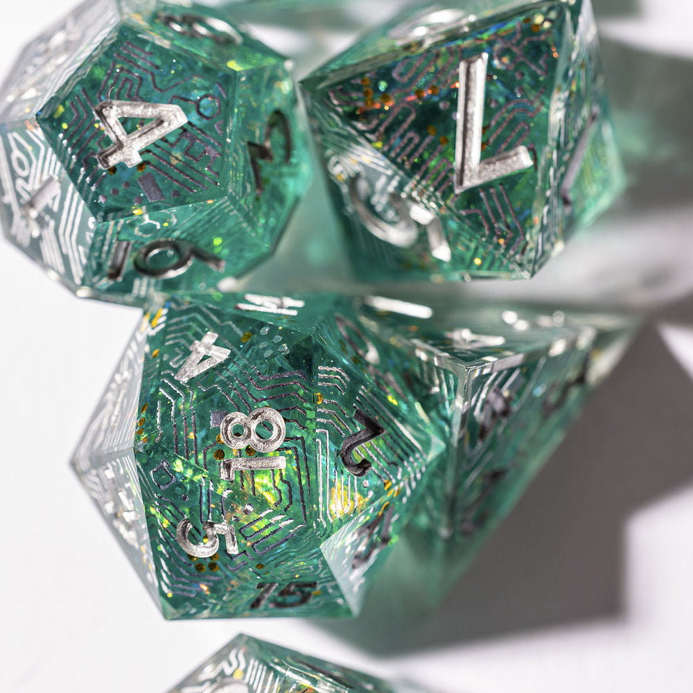 Electronic Dreams 7-Piece Iconic Dice Set | Dispel Dice®