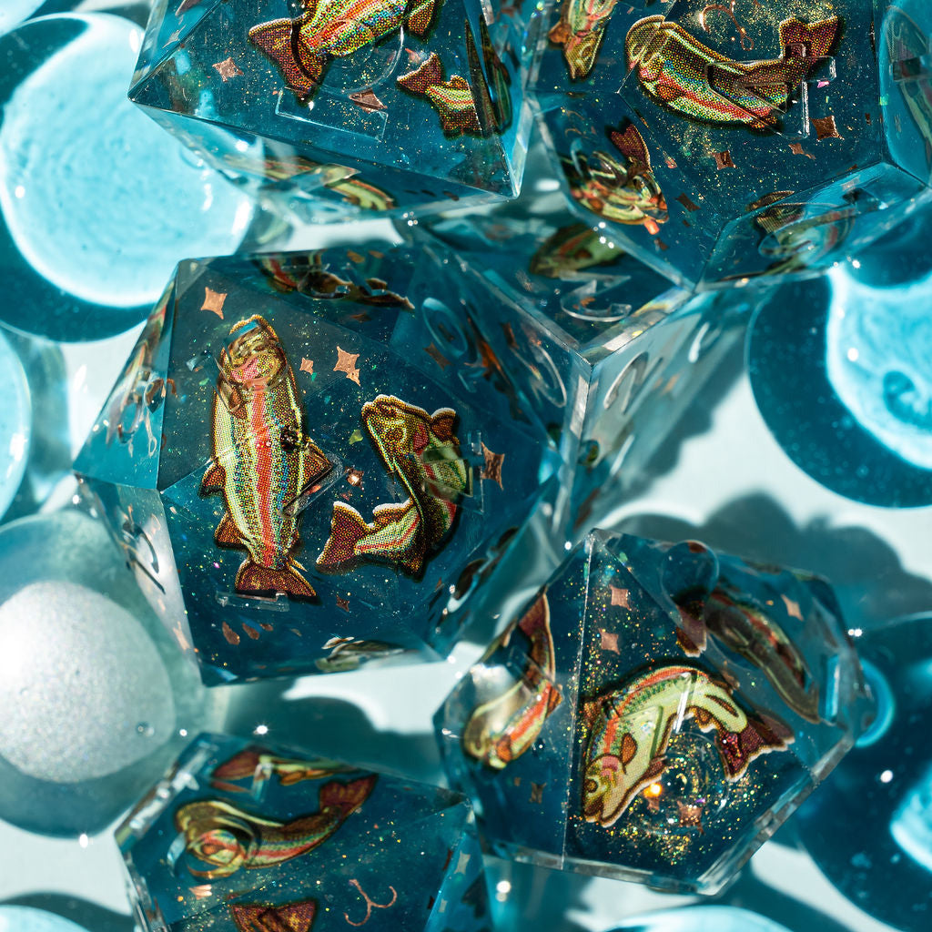 Rainbow Trout 7-Piece Iconic Dice Set