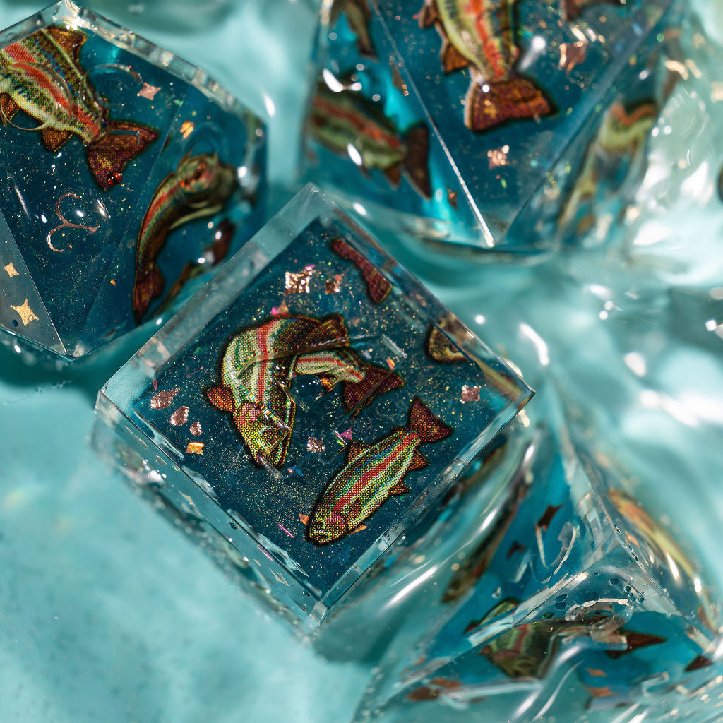 Rainbow Trout 7-Piece Iconic Dice Set